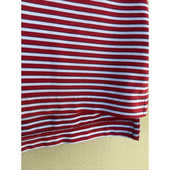 Peter Millar Red Blue Striped Summer Comfort Golf Performance Polo Shirt Medium - Picture 3 of 7